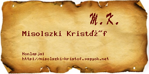 Misolszki Kristóf névjegykártya